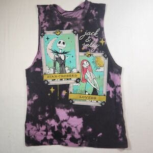 Hot‎ Topic Nightmare Before Christmas Jack Sally Tarot Tie Dye Muscle Tank Small